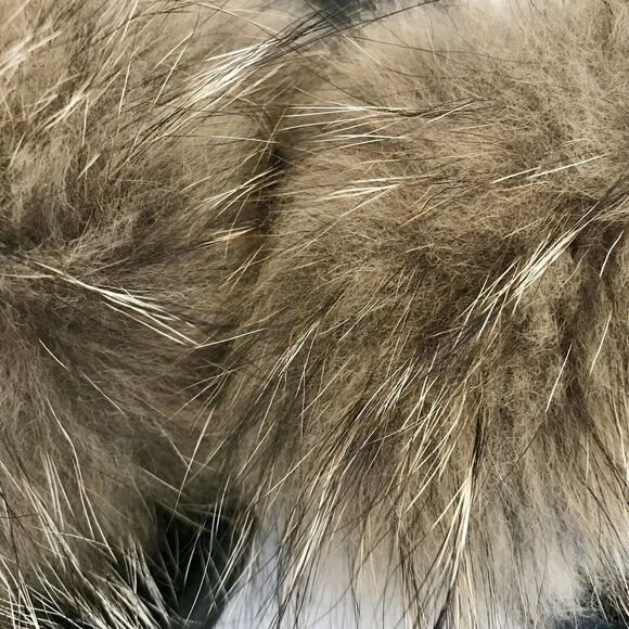 Fur Story Natural Brown Fox Fur & Black Slide Sandals Slippers EU 43.5 US 11 - Picture 11 of 12